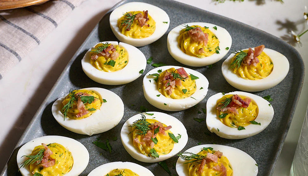 Herby Bacon Deviled Eggs With Silky Homemade Aioli
