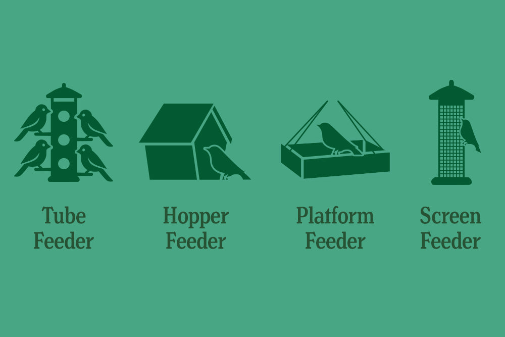 four types of bird feeders