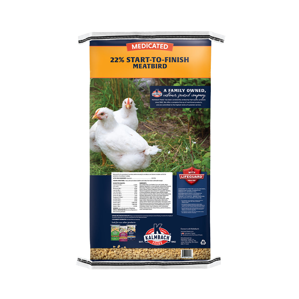 22% Start-To-Finish Medicated Meatbird Feed – Kalmbach Feeds®