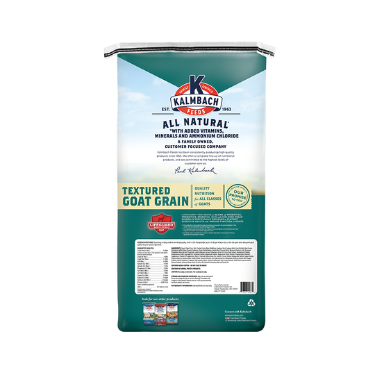 Bag of Kalmbach Feeds textured goat grain 